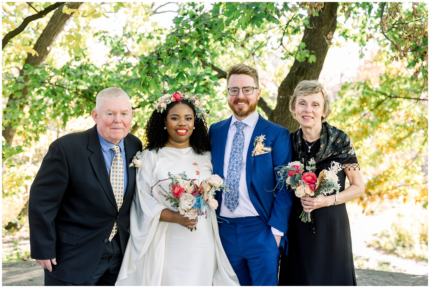 Wedding family photos at Alfred Caldwell Lily Pool