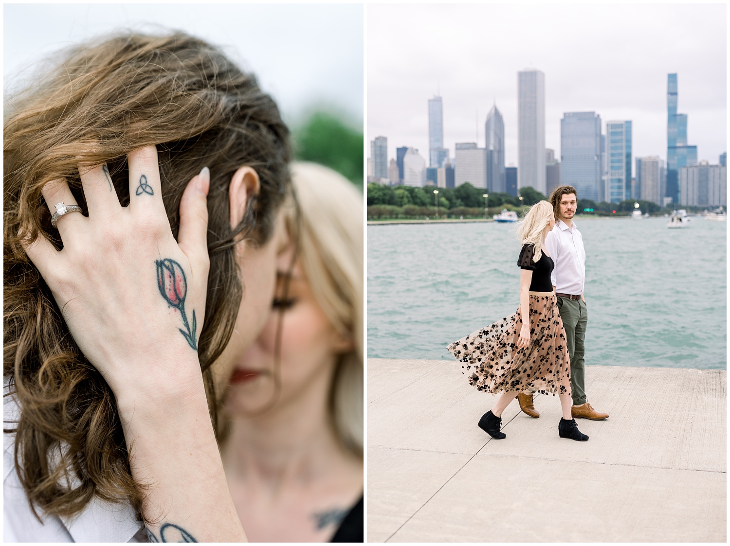 Walking engagement photos