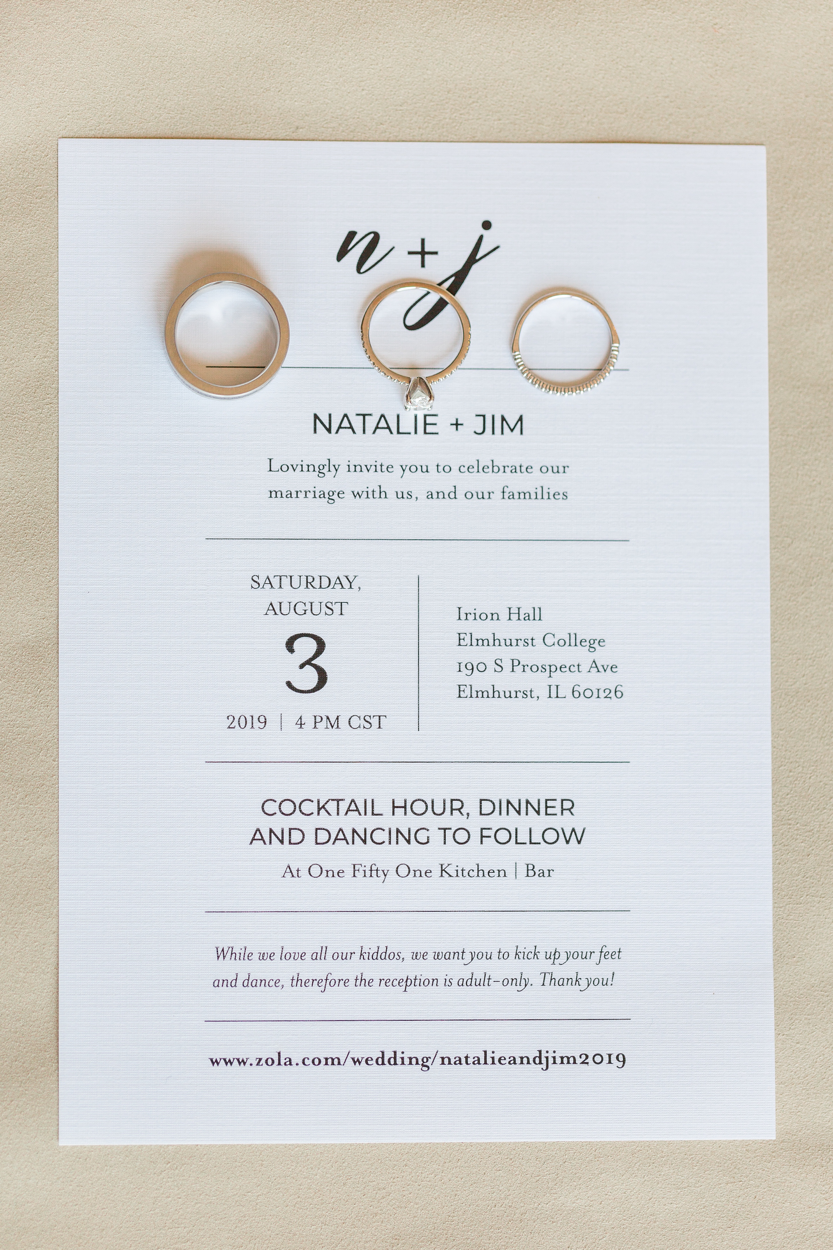 Invitation and ring details
