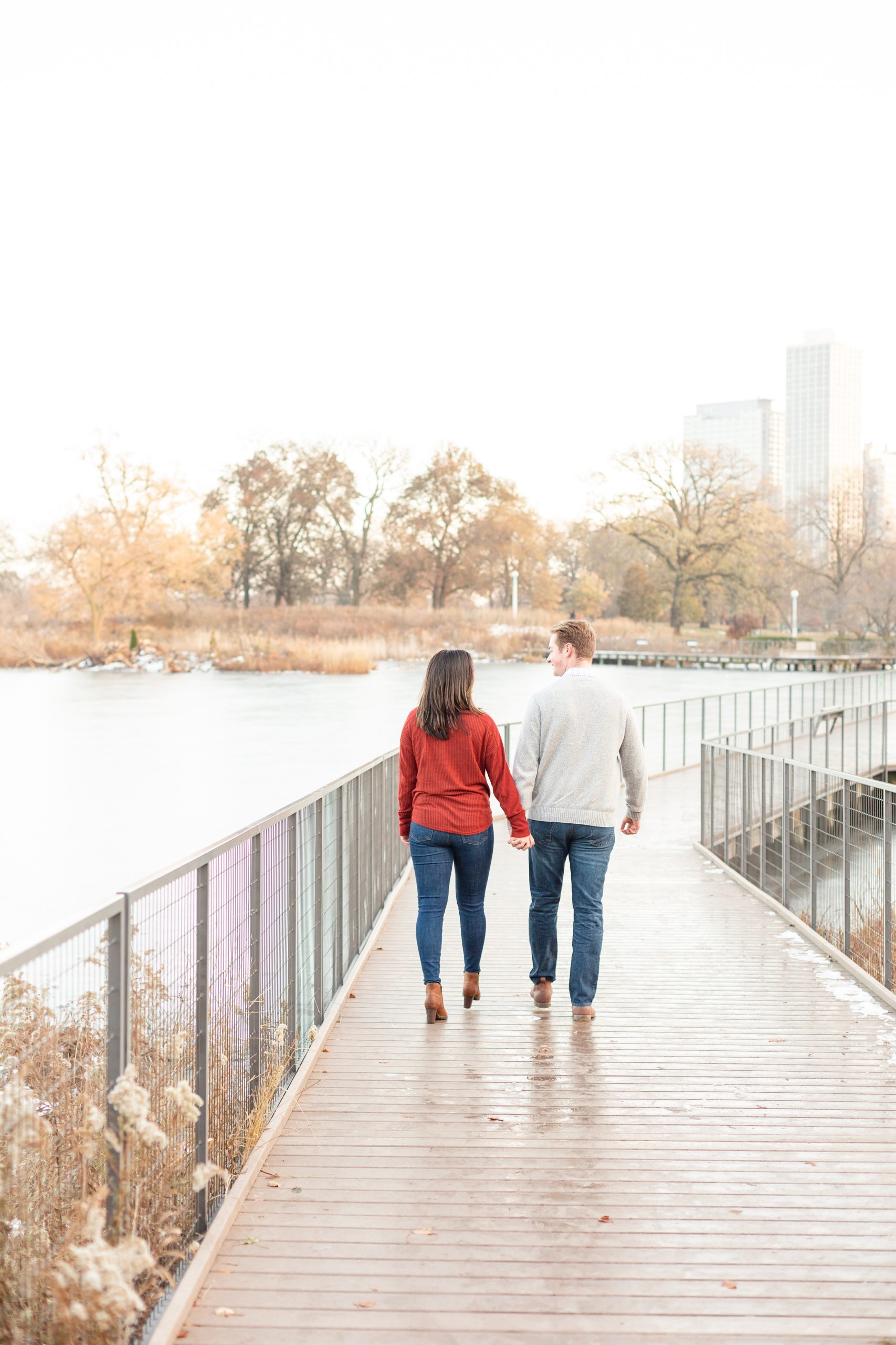 Honeycomb Engagement Photos_0008.jpg Walking on the Nature Walk in Lincoln Park