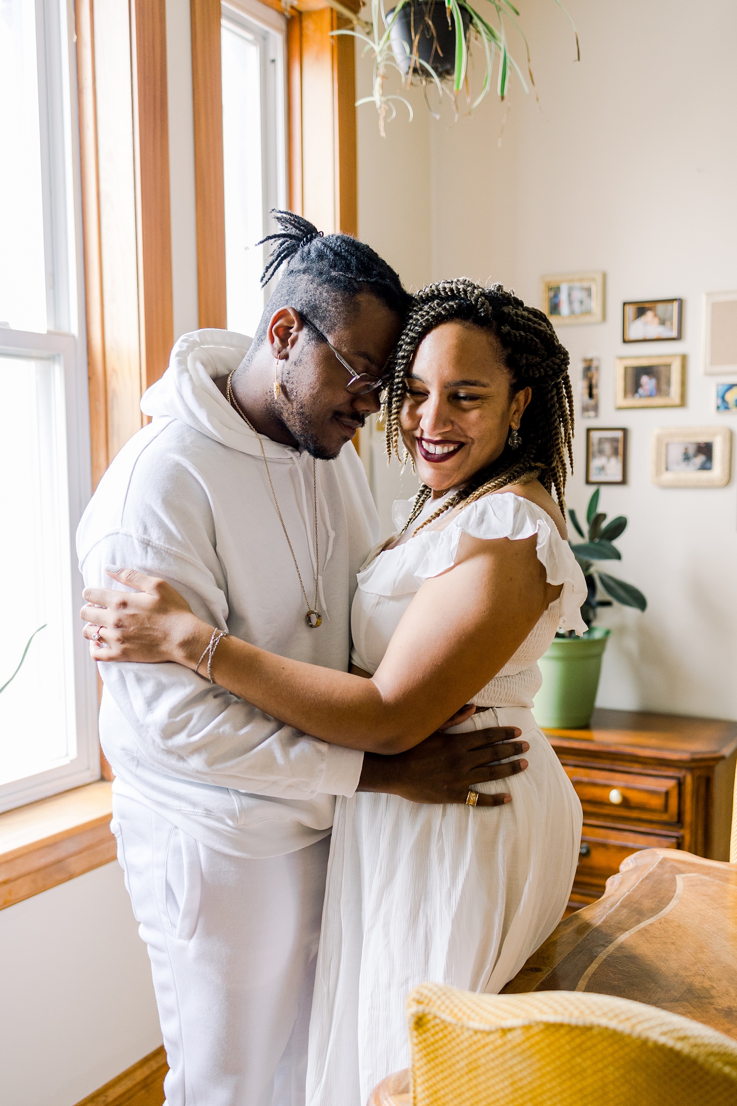 Cozy In-home Engagement Photos