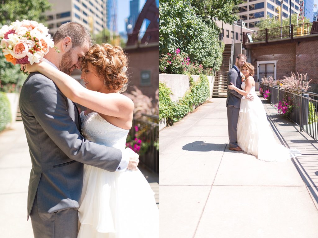 Bride and Groom on the Riverwalk