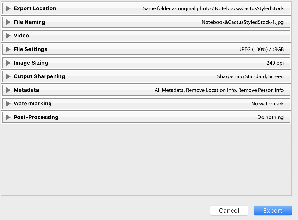 Saving Photos in Lightroom