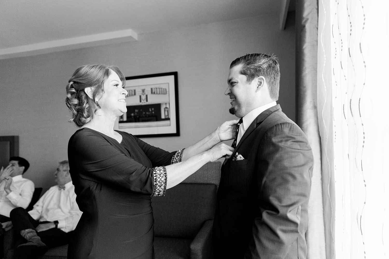 Groom Getting ready in the double tree hotel