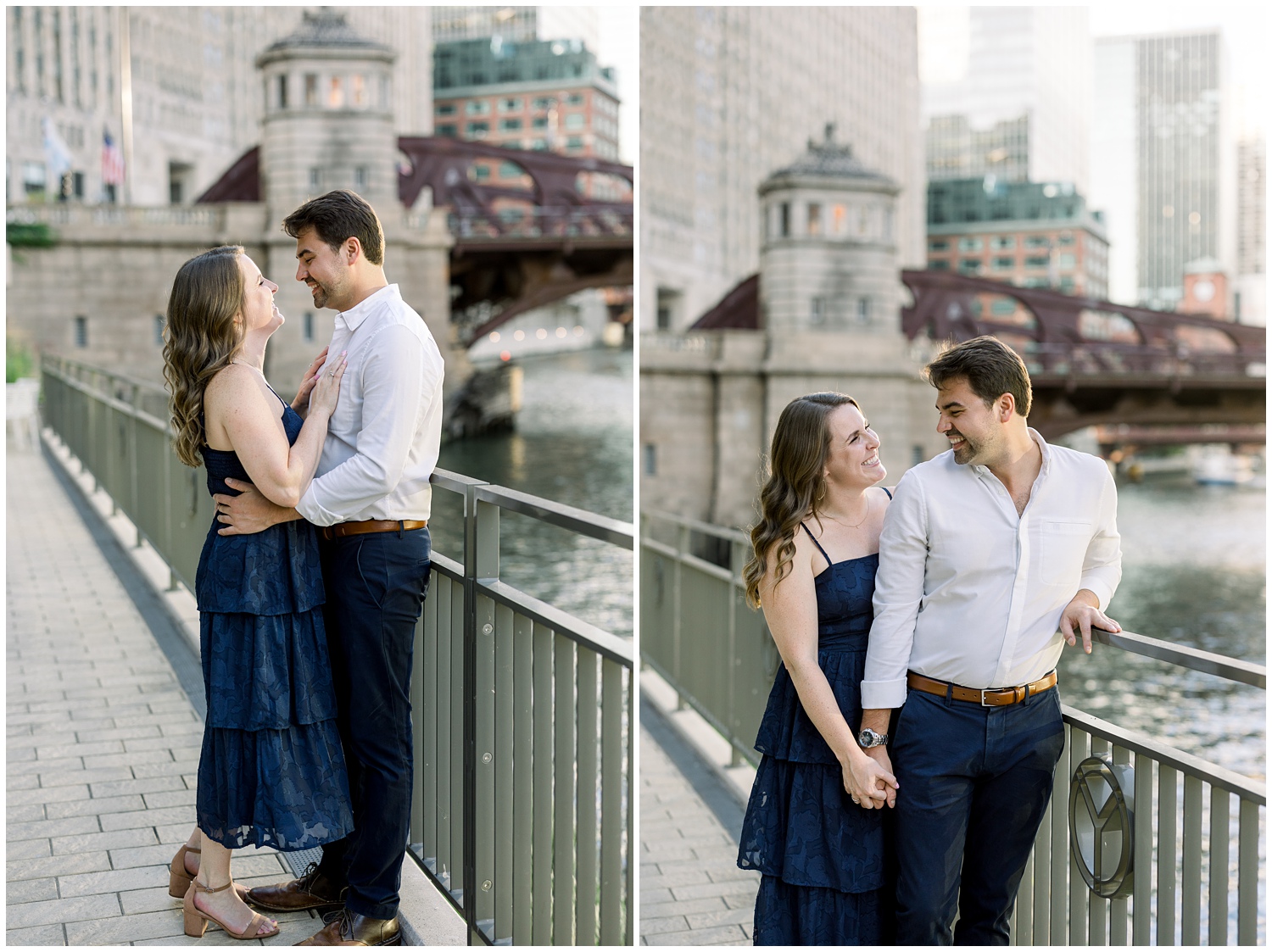 Summer Chicago Riverfront Engagement Photos