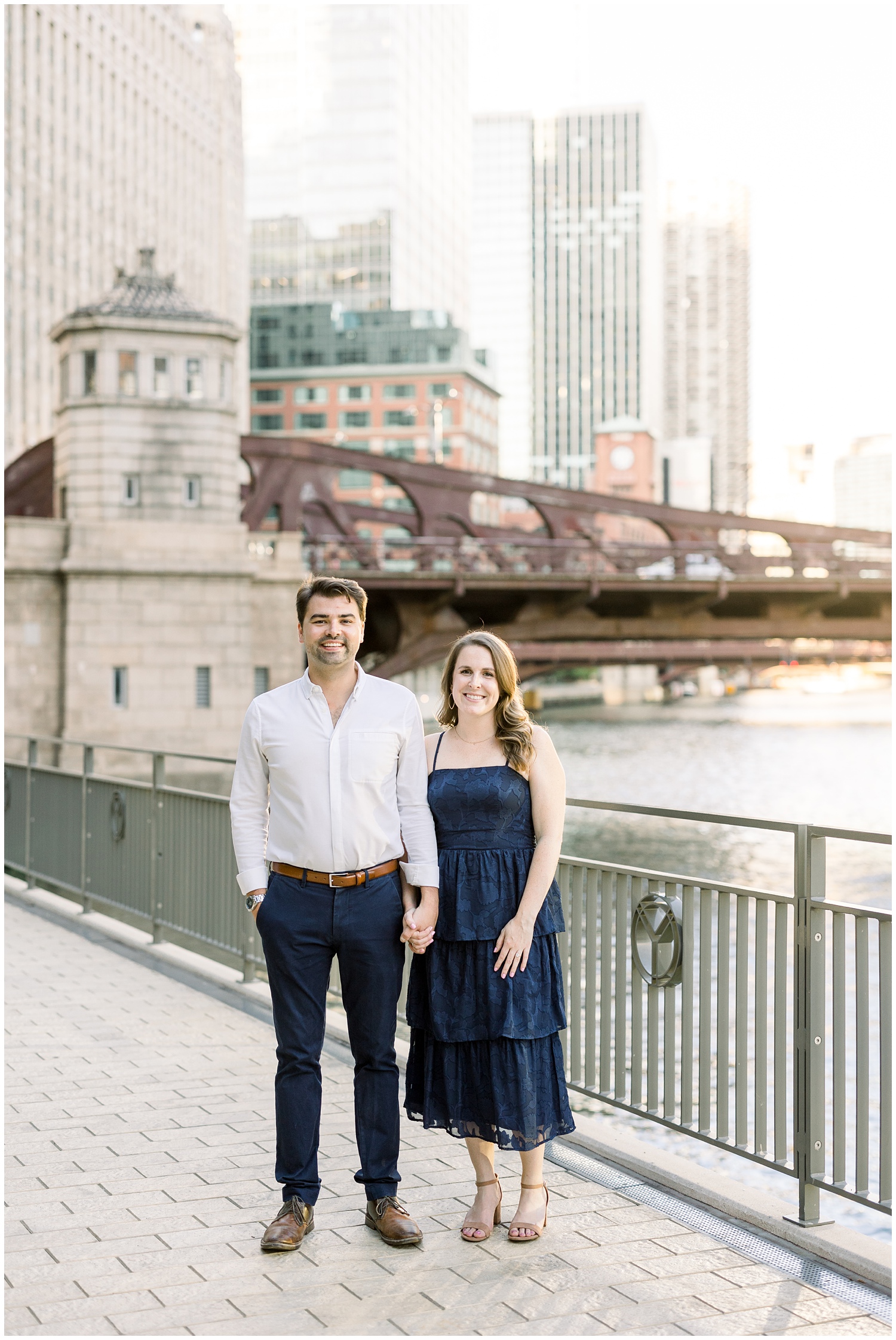 Summer Chicago Riverfront Engagement Photos
