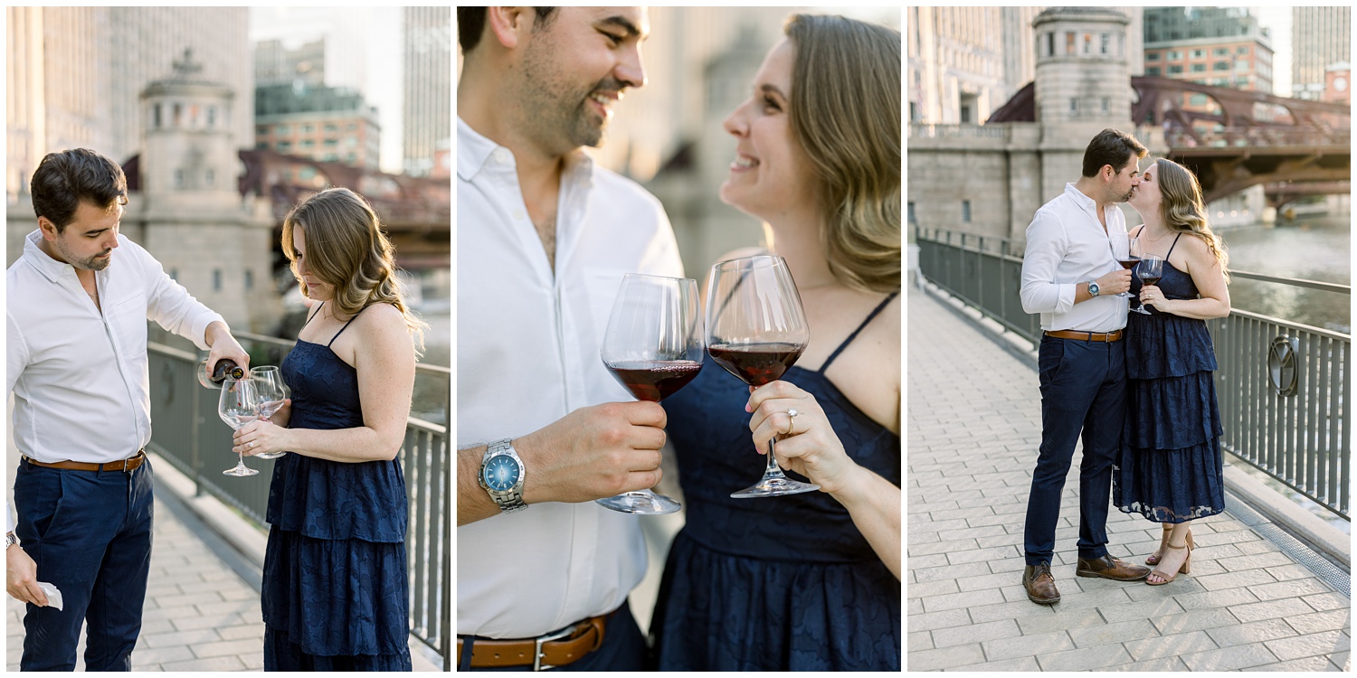 Summer Chicago Riverfront Engagement Photos