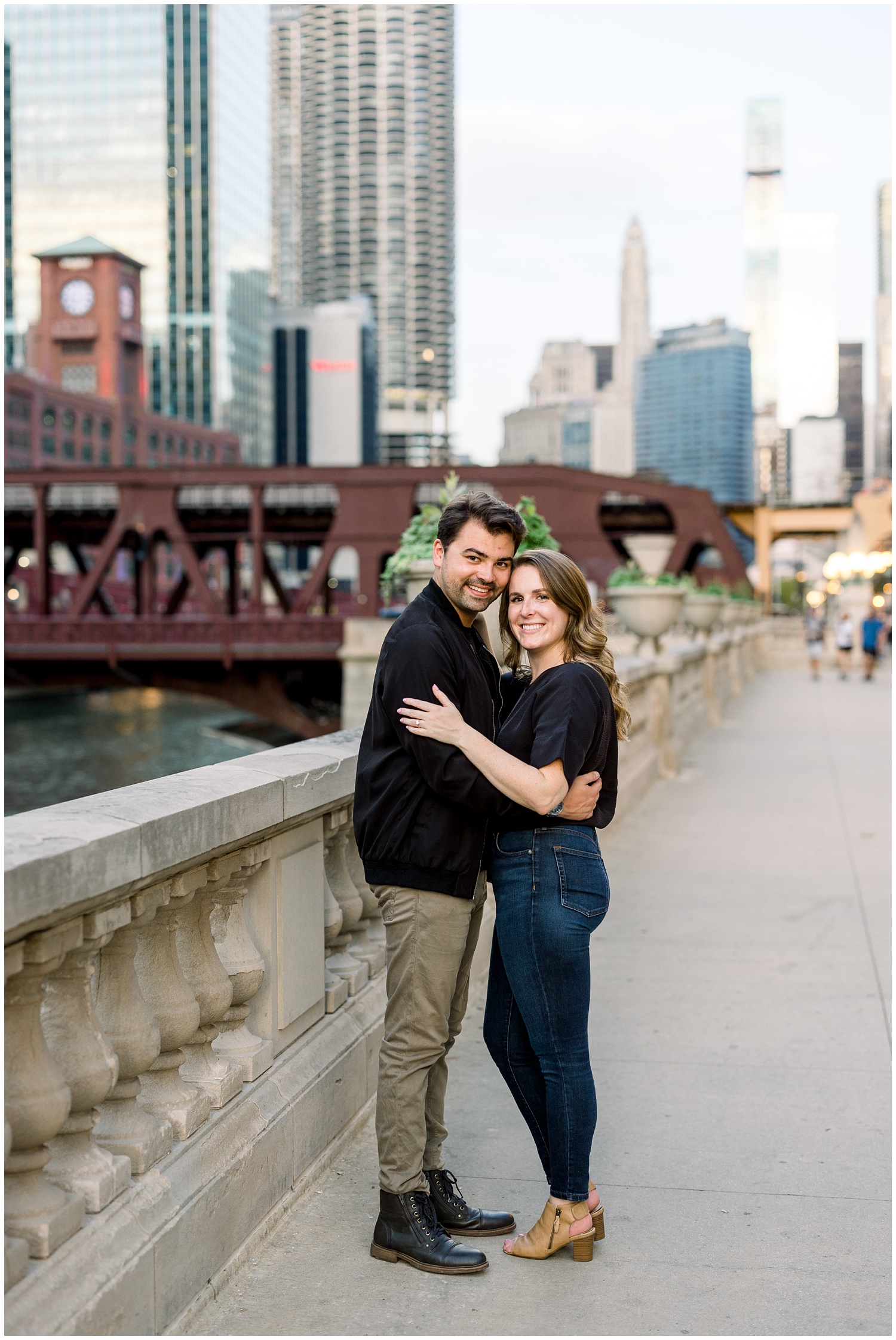 Summer Chicago Riverfront Engagement Photos