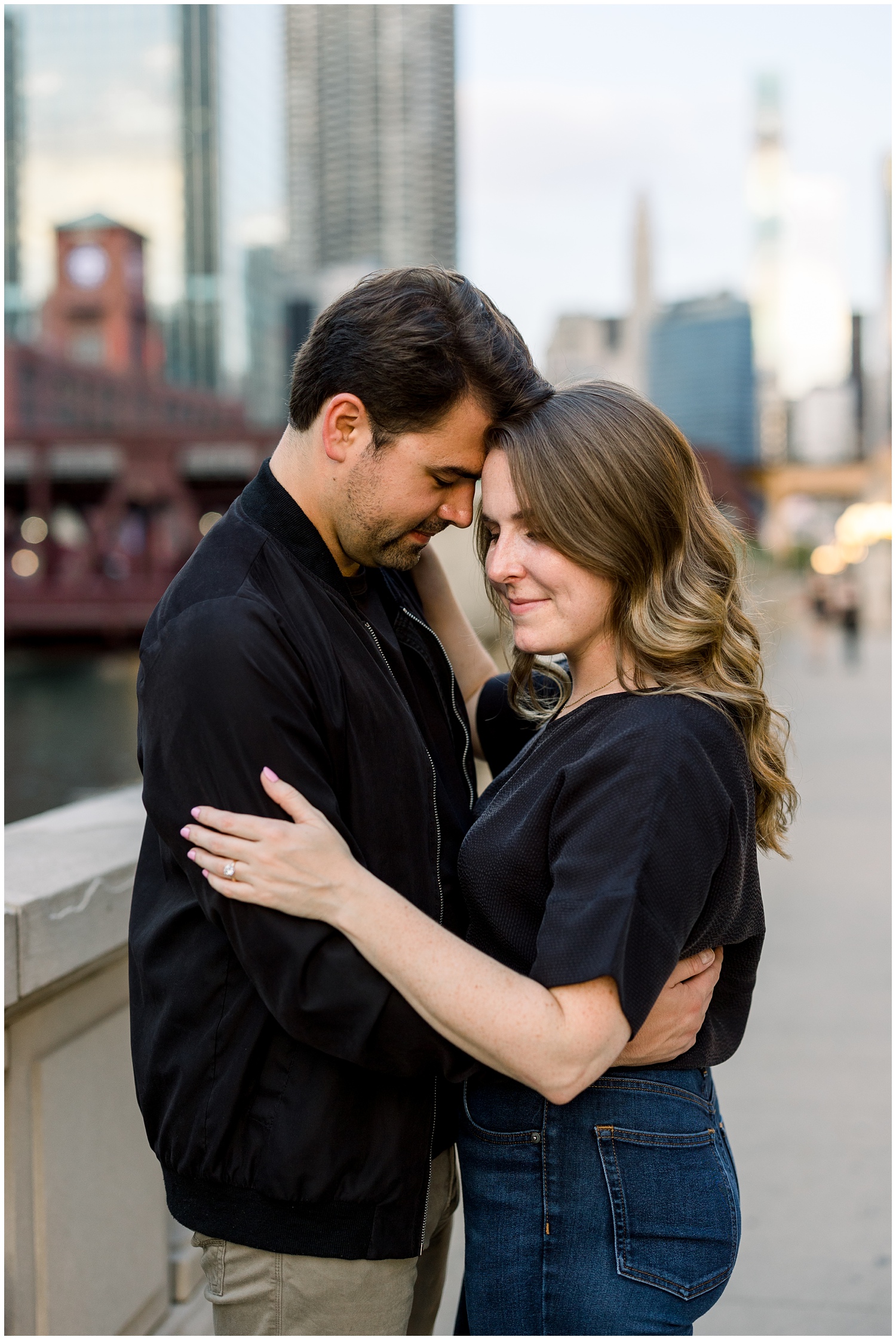 Summer Chicago Riverfront Engagement Photos