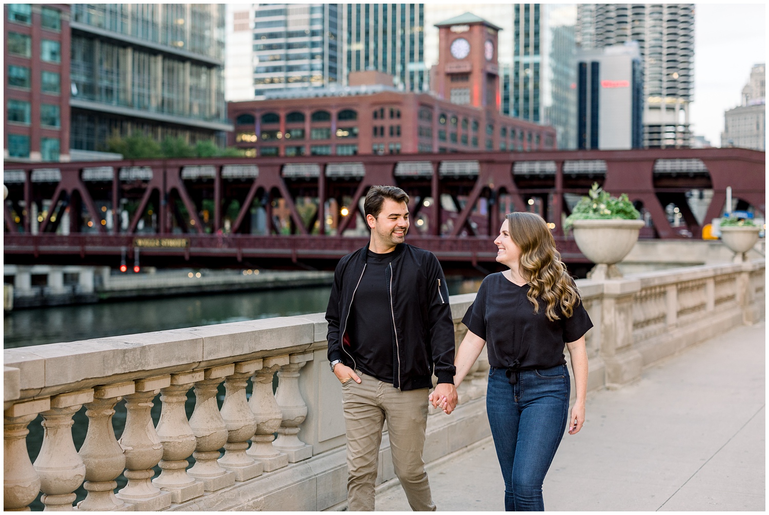 Summer Chicago Riverfront Engagement Photos