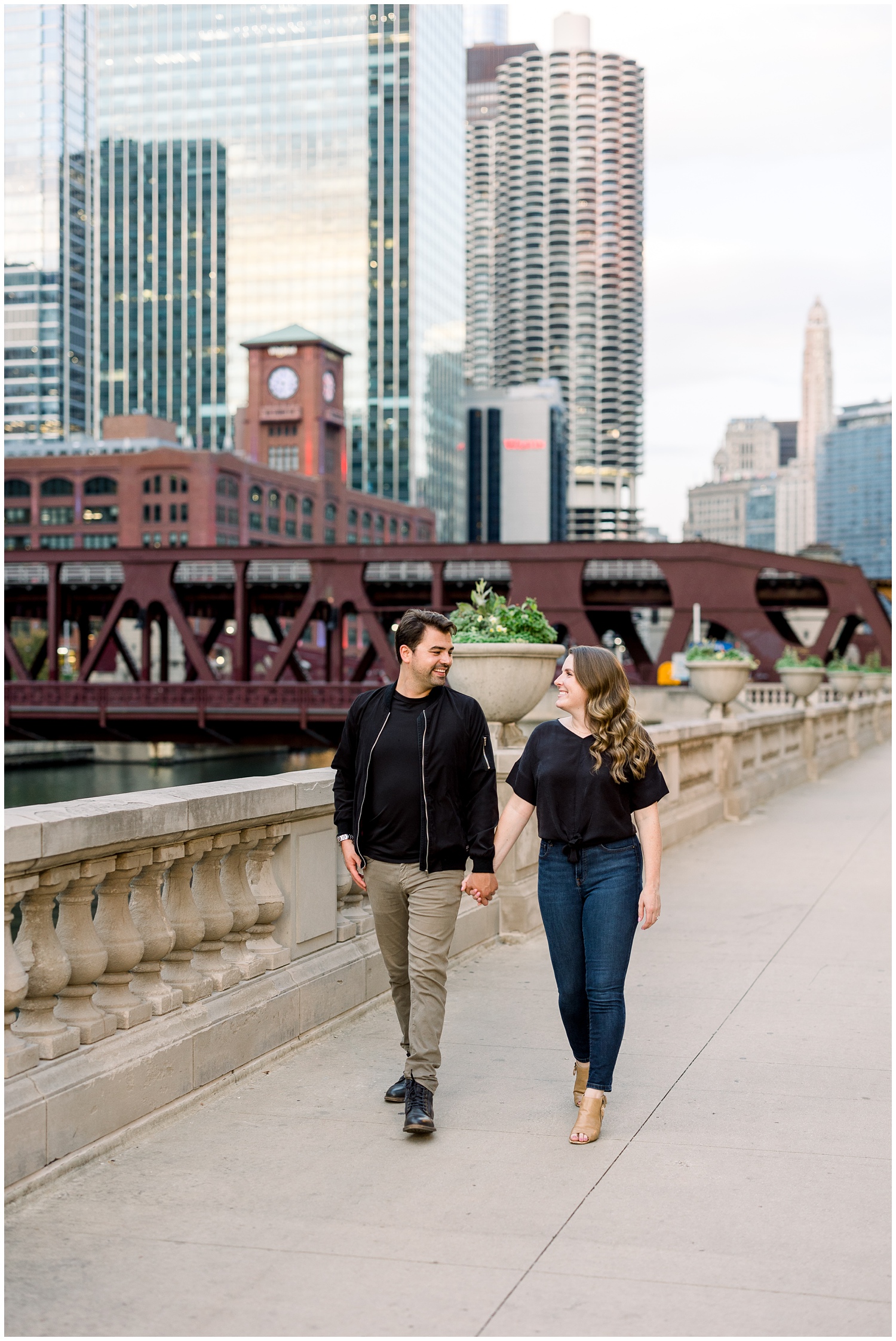 Summer Chicago Riverfront Engagement Photos